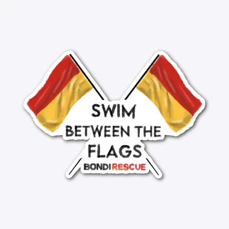 Swim Between The Flags - Die Cut Sticker